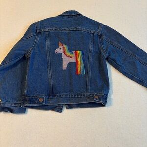 ILOVEPLUM UNICORN DENIM GIRLS JACKET 6y‎